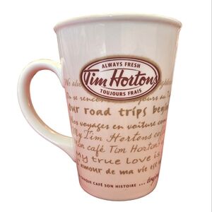 Tim Hortons Vintage Cream Red Ceramic Coffee Mug Limited Edition